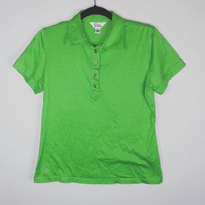 Lilly Pulitzer Green Short Sleeve White Label Polo | Size Large
